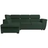 Image de Canapé dangle gauche 4 places PAOLA convertible avec coffre en velours côtelé - Vert foncé - L252 x P188 x H76cm - LOUNGITUDE