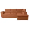 Image de Canapé dangle droit 4 places PAOLA convertible avec coffre en velours côtelé - Terracotta - L252 x P188 x H76cm - LOUNGITUDE