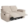 Image de Canapé de relaxation manuel ROSS 2 places en velours côtelé - Beige - L160 x P100 x H102cm - LOUNGITUDE