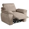 Image de Fauteuil de relaxation électrique ROSS en velours côtelé - Taupe - L101 x P100 x H102cm - LOUNGITUDE