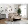 Image de Canapé de relaxation manuel ROSS 2 places en velours côtelé - Taupe - L160 x P100 x H102cm - LOUNGITUDE