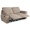 Image de Canapé de relaxation manuel ROSS 3 places en velours côtelé - Taupe - L200 x P100 x H102cm - LOUNGITUDE