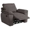 Image de Fauteuil de relaxation manuel ROSS en velours côtelé - Gris - L101 x P100 x H102cm - LOUNGITUDE