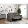 Image de Canapé de relaxation électrique ROSS 3 places en velours côtelé - Gris - L200 x P100 x H102cm - LOUNGITUDE
