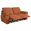 Image de Canapé de relaxation manuel ROSS 3 places en velours côtelé - Terracotta - L200 x P100 x H102cm - LOUNGITUDE