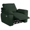 Image de Fauteuil de relaxation électrique ROSS en velours côtelé - Vert foncé - L101 x P100 x H102cm - LOUNGITUDE