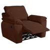 Image de Fauteuil de relaxation manuel ROSS en velours côtelé - Marron - L101 x P100 x H102cm - LOUNGITUDE