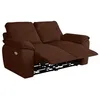 Image de Canapé de relaxation électrique ROSS 2 places en velours côtelé - Marron - L160 x P100 x H102cm - LOUNGITUDE