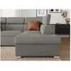 Image de Canapé dangle droit convertible 4 places PAOLA avec coffre en tissu - Gris clair - L252 x P188 x H76cm - LOUNGITUDE
