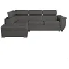 Image de Canapé dangle gauche convertible 4 places PAOLA avec coffre en tissu - Gris foncé - L252 x P188 x H76cm - LOUNGITUDE