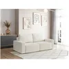 Image de Canapé droit fixe 2 places ROMANE en tissu Easy Clean antitache - Beige