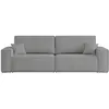 Image de Canapé droit 3 places FARAH convertible en tissu bouclette - Gris