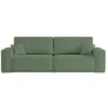 Image de Canapé droit 3 places FARAH convertible en tissu bouclette - Vert