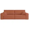 Image de Canapé droit 3 places FARAH convertible en tissu bouclette - Terracotta