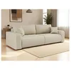 Image de Canapé droit 3 places ALYA convertible en tissu bouclette - Beige