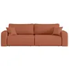 Image de Canapé droit 3 places ALYA convertible en tissu bouclette - Terracotta