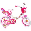 Image de Vélo Enfant 14 LICORNE/ Unicorne Fille ( taille 90 cm à 105 cm ) Blanc & Rose équipé de 2 Freins Porte-poupée Panier Avant
