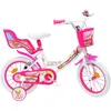 Image de Vélo Enfant 16 LICORNE/ Unicorne Fille ( taille 105 cm à 120 cm ) Blanc & Rose équipé de 2 Freins Porte-poupée Panier Avant