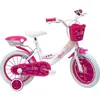 Image de Vélo Enfant - Modèle 16 LOLLI GIRL Fille - ( taille 105 cm à 120 cm ) - Blanc & Rose - 2 Freins - Coffre arrière - Panier avant