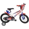 Image de Vélo Enfant 16 URBAN SKATE Garçon ( taille 105 cm à 120 cm ) Blanc & Rouge & Bleu équipé de 2 Freins Gourde Porte gourde