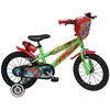 Image de Vélo Enfant 14 URBAN SKATE Garçon ( taille 90 cm à 105 cm ) Vert & Rouge équipé de 2 Freins Gourde Porte gourde Plaque avant