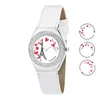 Image de Montre mouvement tournant en forme de coeur made with crystal from Swarovski - 30mm - Blanc