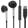 Image de Écouteurs filaires USB-C noirs intra-auriculaires avec micro télécommande et réduction de bruit   câble 12 m