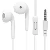 Image de Écouteurs filaires intra-auriculaires blancs avec micro et prise jack 3.5 mm   Kit mains libres smartphone PC lecteur MP3