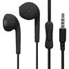 Image de Écouteurs filaires intra-auriculaires Noirs avec micro et prise jack 3.5 mm   Kit mains libres smartphone PC lecteur MP3