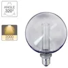 Image de Ampoule LED déco hologramme globe verre fumé XanLite - Blanc chaud - Culot E27 - 4W - Effets lumineux inédits