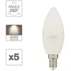 Image de Lot x5 Ampoules LED flamme - XANLITE - Culot E14 - Blanc neutre - 55W cons. (40W éq.)