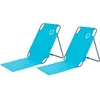 Image de Chaises de plage pliables - OBeach - Lot de 2 - Bleu - Acier renforcé