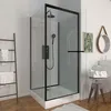 Image de Cabine de douche carrée 90x90x230cm - extra blanc et profilé noir mat - LUNAR SQUARE 90
