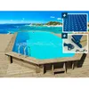 Image de Piscine bois Palma 130 - 7.57 x 4.07 x 1.31 m + Bâche à bulles 180 µ + Bâche hiver 280 gr/m²