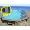 Image de Piscine bois Sevilla 145 - 8.57 x 4.57 x 1.45 m + Pompe à chaleur pour piscine 6 kw/h inverter PowerLine by Hayward - Noir