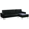 Image de Canapé dangle convertible et réversible Theo - 260 x 82/144 x 81 cm - 4 places - Noir