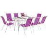 Image de Table et chaises de jardin en textilène Cordoba XL 180 - Phoenix - 8 places - Fuschia