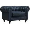 Image de Fauteuil Chesterfield Aliza - 111 x 82 x 70 cm - Noir