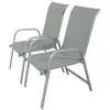 Image de Fauteuil jardin Alu/Textilène Porto - Phoenix - Gris clair - Lot de 2