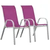 Image de Fauteuil jardin Textilène Cordoba - Phoenix - Rose - Lot de 2