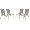 Image de Fauteuil jardin Textilène Cordoba - Phoenix - Gris clair - Lot de 4