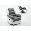 Image de Fauteuil relax Buckingham - 85 x 93 x 100 cm - Blanc / Gris clair