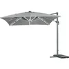 Image de Parasol jardin déporté led alu Sun 3 Luxe 3 x 3 m - Gris