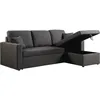 Image de Canapé dangle convertible/ réversible avec coffre Alain - 3 places - Gris