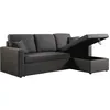 Image de CanapÃ© d'angle convertible/ rÃ©versible avec coffre "Alain" - 3 places - Gris en occasion ou reconditionné