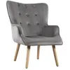 Image de Fauteuil style scandinave velours Odense - 73 x 81 x 92.5 cm - 1 place - Gris