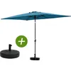 Image de Parasol jardin Sol 2 - Rectangle - 2 x 3 m - Bleu + Dalles à lester incluses