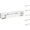 Image de Meuble TV LED laqué Tina - 187.5 x 34 x 38 cm - Blanc
