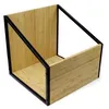 Image de Meuble de rangement pour vinyle - NORSTONE - Vinyle LP C - Métal noir - Étagères bambou - Modulable empilable