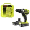 Image de Pack RYOBI perceusse visseuse 18V OnePlus - 2 batteries 2.0Ah - chargeur rapide 2.0Ah-220S - Coffret 127 accessoires de vissage per